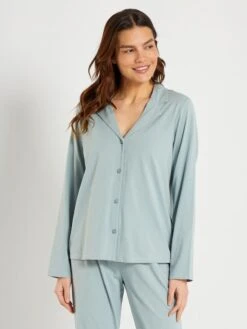 Pijama De Punto - 2 Piezas - Azul Pizarra -TrendyModa Ventas pijama de punto 2 piezas azul pizarra zn684 2 frb3