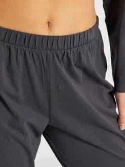 Pijama De Punto - 2 Piezas - Gris Oscuro -TrendyModa Ventas pijama de punto 2 piezas gris oscuro zn684 3 frb6