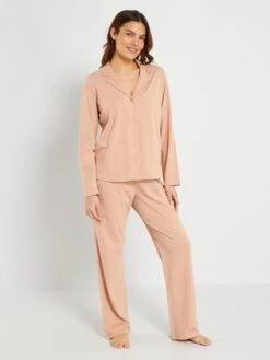 Pijama De Punto - 2 Piezas - ROSA -TrendyModa Ventas pijama de punto 2 piezas rosa zn684 4 frb3