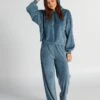 Pijama De Terciopelo Y Canalé - 2 Piezas - Azul Gris -TrendyModa Ventas pijama de terciopelo y canale 2 piezas azul gris arg16 1 frb1