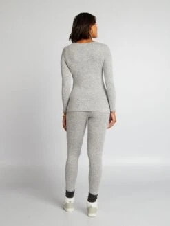 Pijama Largo De Punto Suave - 2 Piezas - GRIS -TrendyModa Ventas pijama largo de punto suave 2 piezas gris ajo90 1 frb3