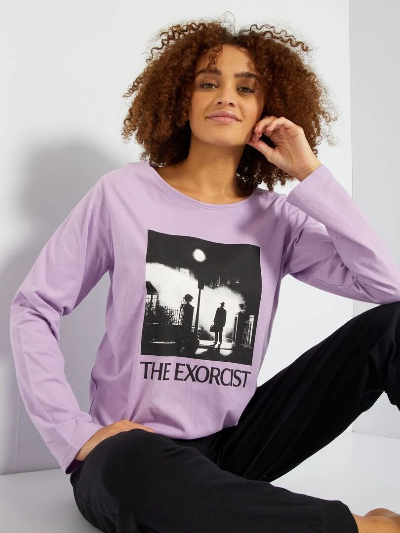 Pijama Largo - Estampado 'El Exorcista' - 2 Piezas - PURPURA 3 Pijama Largo - Estampado 'El Exorcista' - 2 Piezas - PURPURA