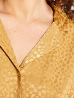 Pijama Largo - Estampado Moteado Satinado - 2 Piezas - BEIGE 10 Pijama Largo - Estampado Moteado Satinado - 2 Piezas - BEIGE -TrendyModa Ventas pijama largo estampado moteado satinado 2 piezas beige anj87 1 frb4