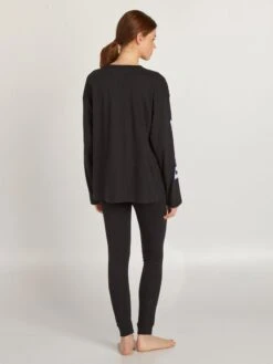 Pijama Largo - Estampado 'One Piece' - 2 Piezas - Negro -TrendyModa Ventas pijama largo estampado one piece 2 piezas negro aul69 1 frb3