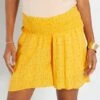 Short Premamá Vaporoso Con Cintura Fruncida - AMARILLO -TrendyModa Ventas short premama vaporoso con cintura fruncida amarillo zt420 1 frb1
