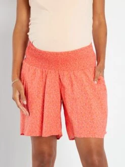Short Premamá Vaporoso Con Cintura Fruncida - ROSA 7 Short Premamá Vaporoso Con Cintura Fruncida - ROSA -TrendyModa Ventas short premama vaporoso con cintura fruncida rosa zt420 2 frb2
