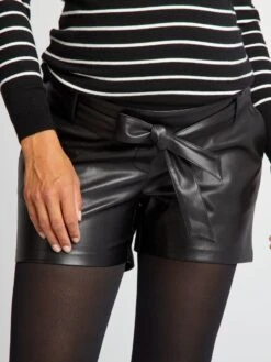 Short Sintético Premamá - Negro -TrendyModa Ventas short sintetico premama negro ajo79 1 frb2