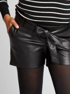 Short Sintético Premamá - Negro -TrendyModa Ventas short sintetico premama negro ajo79 1 frb4