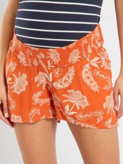 Short Vaporoso Premamá - NARANJA -TrendyModa Ventas short vaporoso premama naranja zo556 2 frb3