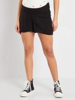 Short Vaporoso Premamá - Negro -TrendyModa Ventas short vaporoso premama negro zo556 3 frb2