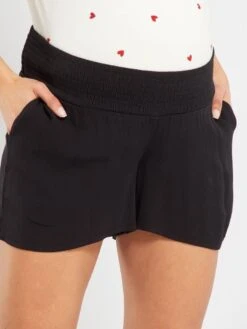 Short Vaporoso Premamá - Negro -TrendyModa Ventas short vaporoso premama negro zo556 3 frb3