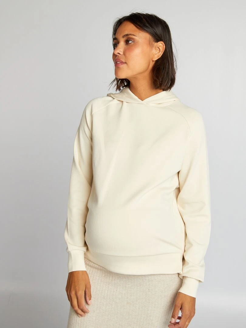 Sudadera De Lactancia Con Capucha - Beige 3 Sudadera De Lactancia Con Capucha - Beige