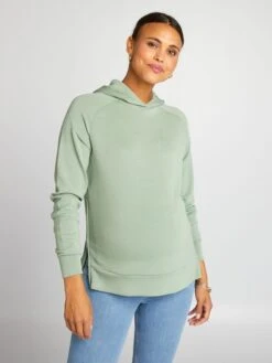 Sudadera De Lactancia Con Capucha - VERDE