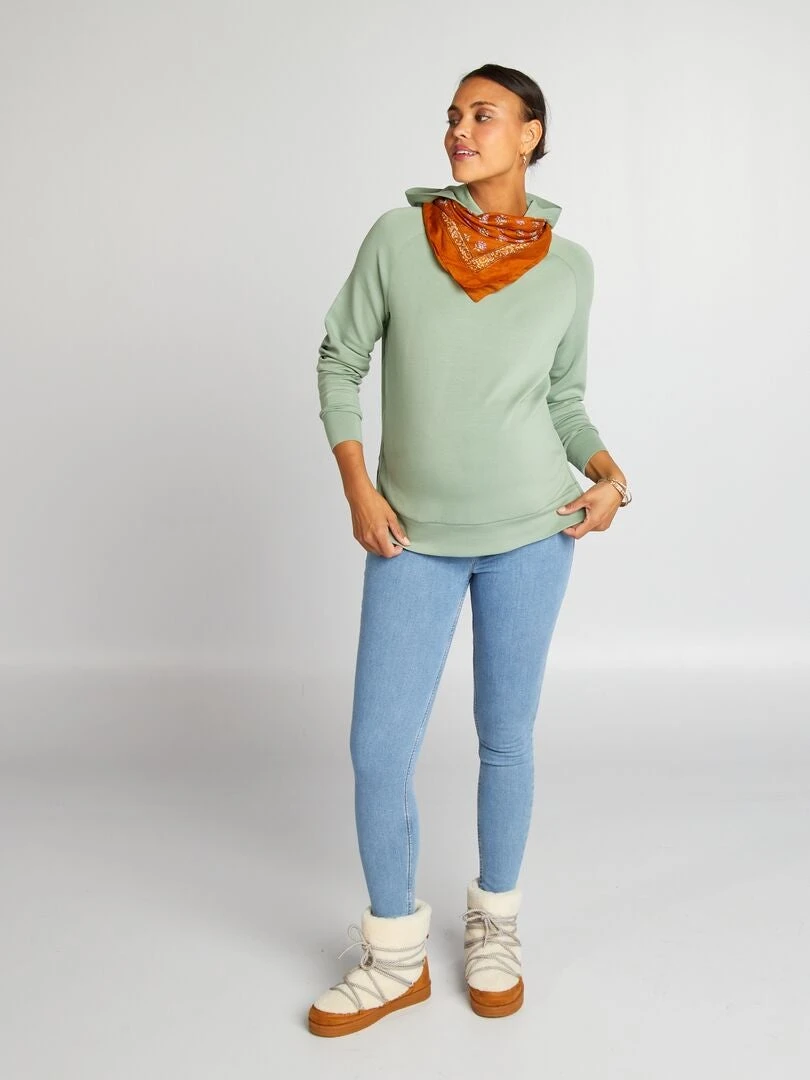 Sudadera De Lactancia Con Capucha - VERDE 5 Sudadera De Lactancia Con Capucha - VERDE - Imagen 3