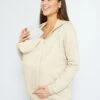 Sudadera De Lactancia Con Cremallera Y Capucha - BEIGE -TrendyModa Ventas sudadera de lactancia con cremallera y capucha beige za406 4 frb1