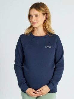 Sudadera De Lactancia Con Cuello Redondo - AMOR AZUL
