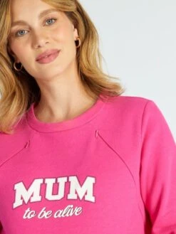 Sudadera De Lactancia Con Cuello Redondo - CREER -TrendyModa Ventas sudadera de lactancia con cuello redondo creer akq72 1 frb5