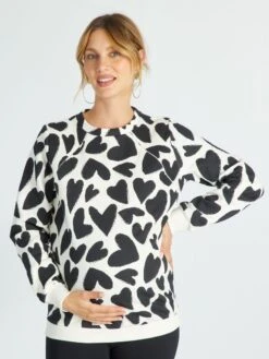 Sudadera De Lactancia Con Cuello Redondo - NEVADA