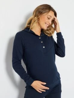 Sudadera De Lactancia De Felpa - Azul