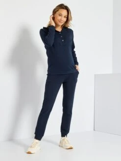 Sudadera De Lactancia De Felpa - Azul -TrendyModa Ventas sudadera de lactancia de felpa azul zm221 1 frb3