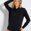 Sudadera De Lactancia De Felpa - Negro -TrendyModa Ventas sudadera de lactancia de felpa negro zm221 2 frb1