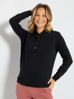 Sudadera De Lactancia De Felpa - Negro