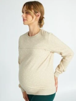 Sudadera De Lactancia - FLOR BEIGE