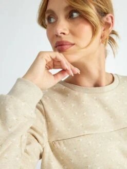 Sudadera De Lactancia - FLOR BEIGE -TrendyModa Ventas sudadera de lactancia flor beige akq63 1 frb5