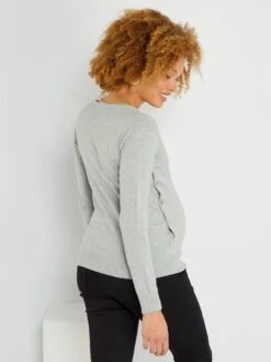 Sudadera De Lactancia - GRIS -TrendyModa Ventas sudadera de lactancia gris zo202 1 frb4