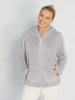 Sudadera De Tejido Polar - GRIS BURLÓN 6 Sudadera De Tejido Polar - GRIS BURLÓN -TrendyModa Ventas sudadera de tejido polar gris burlon aqh87 2 frb2