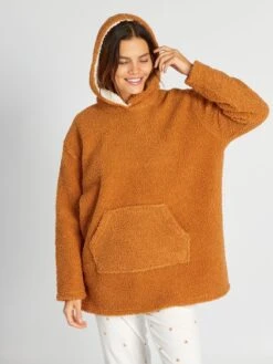 Sudadera Pijama Tipo Borreguito - MARRON -TrendyModa Ventas sudadera pijama tipo borreguito marron arl92 2 frb3