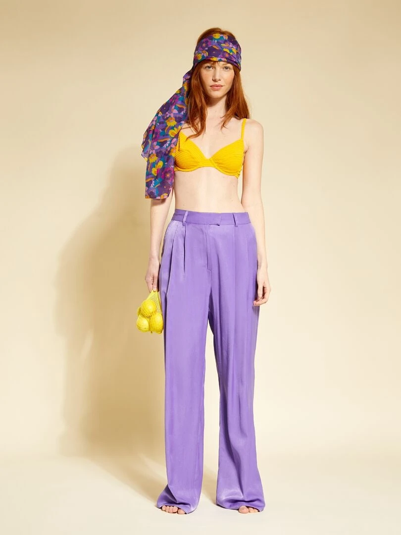 Sujetador De Bikini De Microfibra Con Textura - AMARILLO 3 Sujetador De Bikini De Microfibra Con Textura - AMARILLO