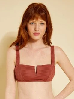 Sujetador De Bikini De Microfibra Con Textura - NARANJA -TrendyModa Ventas sujetador de bikini de microfibra con textura naranja zp132 1 frb4