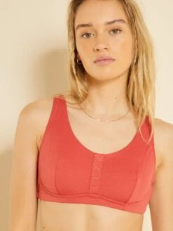 Sujetador De Bikini De Nido De Abeja Posoperatorio - Rojo Frambuesa -TrendyModa Ventas sujetador de bikini de nido de abeja posoperatorio rojo frambuesa zp170 2 frb5