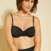 Sujetador De Bikini Satinado - Negro -TrendyModa Ventas sujetador de bikini satinado negro zp135 1 frb1