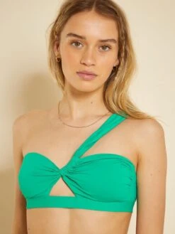 Sujetador De Bikini Tipo Bandeau - Verde