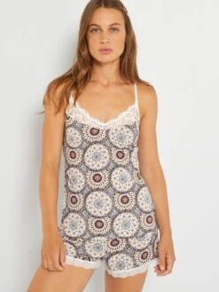 Top De Pijama 'Mojito Lingerie' - Crudo Estampado -TrendyModa Ventas top de pijama mojito lingerie crudo estampado zt278 1 frb5