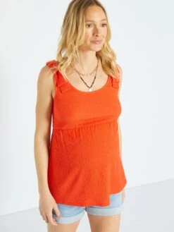 Top De Punto Gofrado Premamá - Rojo -TrendyModa Ventas top de punto gofrado premama rojo zr354 2 frb3