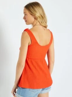 Top De Punto Gofrado Premamá - Rojo -TrendyModa Ventas top de punto gofrado premama rojo zr354 2 frb4