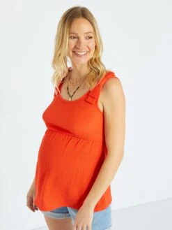 Top De Punto Gofrado Premamá - Rojo -TrendyModa Ventas top de punto gofrado premama rojo zr354 2 frb5