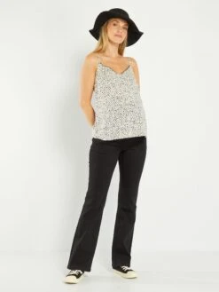 Top Premamá Con Bordes Ondulados - BLANCO -TrendyModa Ventas top premama con bordes ondulados blanco aem01 1 frb2