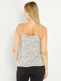 Top Premamá Con Bordes Ondulados - BLANCO -TrendyModa Ventas top premama con bordes ondulados blanco aem01 1 frb4