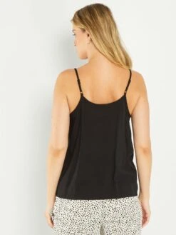 Top Premamá Con Bordes Ondulados - Negro -TrendyModa Ventas top premama con bordes ondulados negro aem01 3 frb3