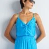 Top Satinado Con Cuello Torcido - Azul -TrendyModa Ventas top satinado con cuello torcido azul aus22 1 frb1