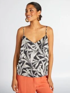 Top Satinado Con Tirantes Finos - NEGRO -TrendyModa Ventas top satinado con tirantes finos negro acw49 5 frb3