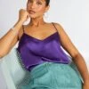 Top Satinado Con Tirantes Finos - PURPURA -TrendyModa Ventas top satinado con tirantes finos purpura acw49 1 frb1