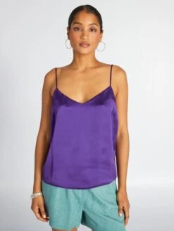 Top Satinado Con Tirantes Finos - PURPURA -TrendyModa Ventas top satinado con tirantes finos purpura acw49 1 frb3