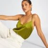 Top Satinado Con Tirantes Finos - VERDE -TrendyModa Ventas top satinado con tirantes finos verde acw49 6 frb1