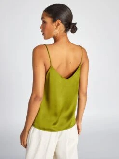 Top Satinado Con Tirantes Finos - VERDE -TrendyModa Ventas top satinado con tirantes finos verde acw49 6 frb3