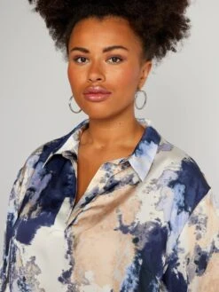 Una Blusa Vaporosa De Manga Larga. - ATAR Y TEÑIR -TrendyModa Ventas una blusa vaporosa de manga larga atar y tenir azz56 1 frb3